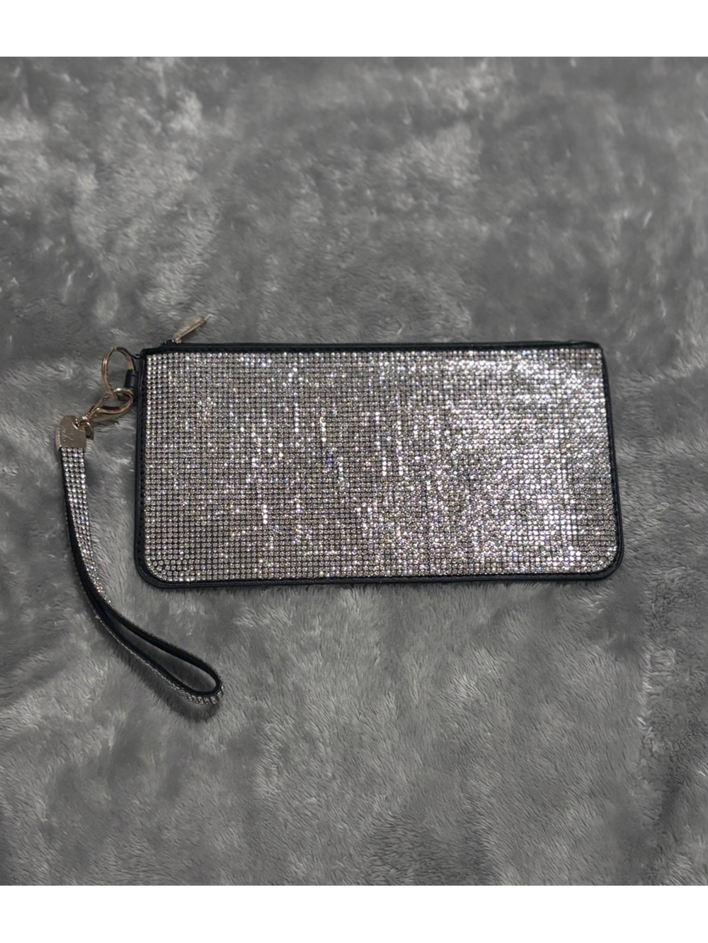 Silver Sparkle Wristlet Clutch